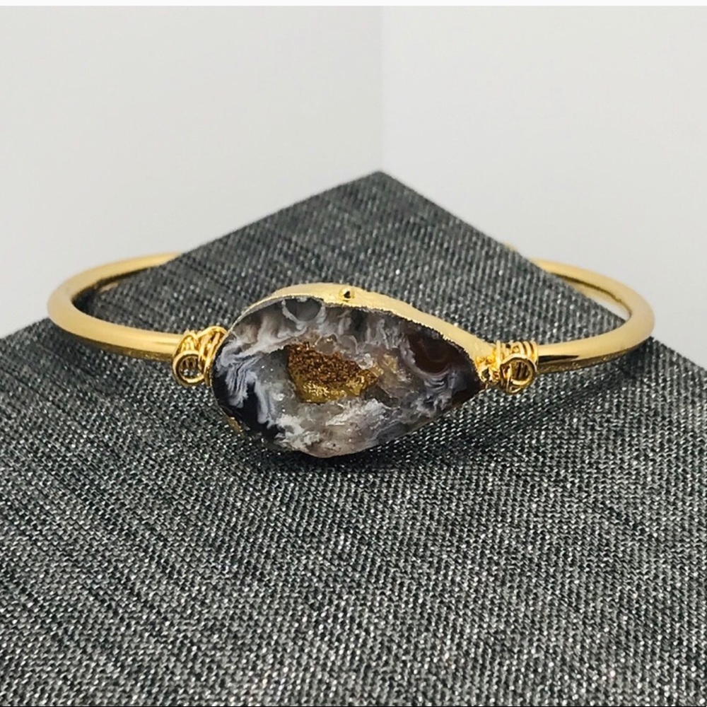 Natural Geode Stone Slice Bracelet